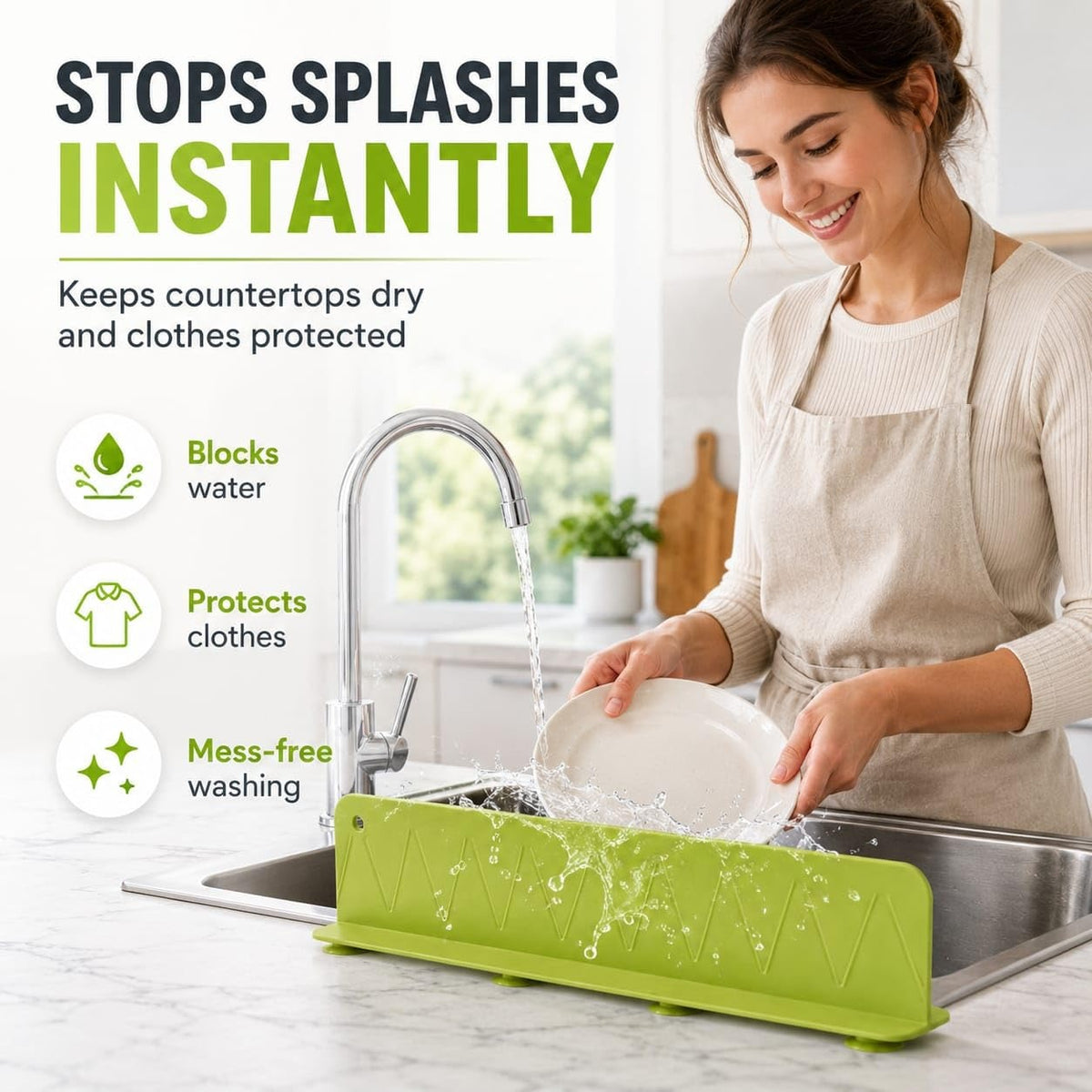 Silicone Sink Splash Guard With Suction